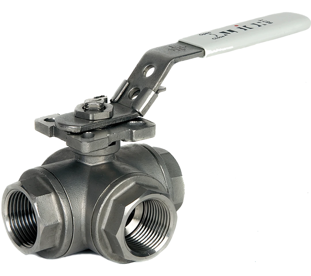 Albion ART 988L PN82 Stainless Steel - 3 Way Ball Valve L Port BSPT