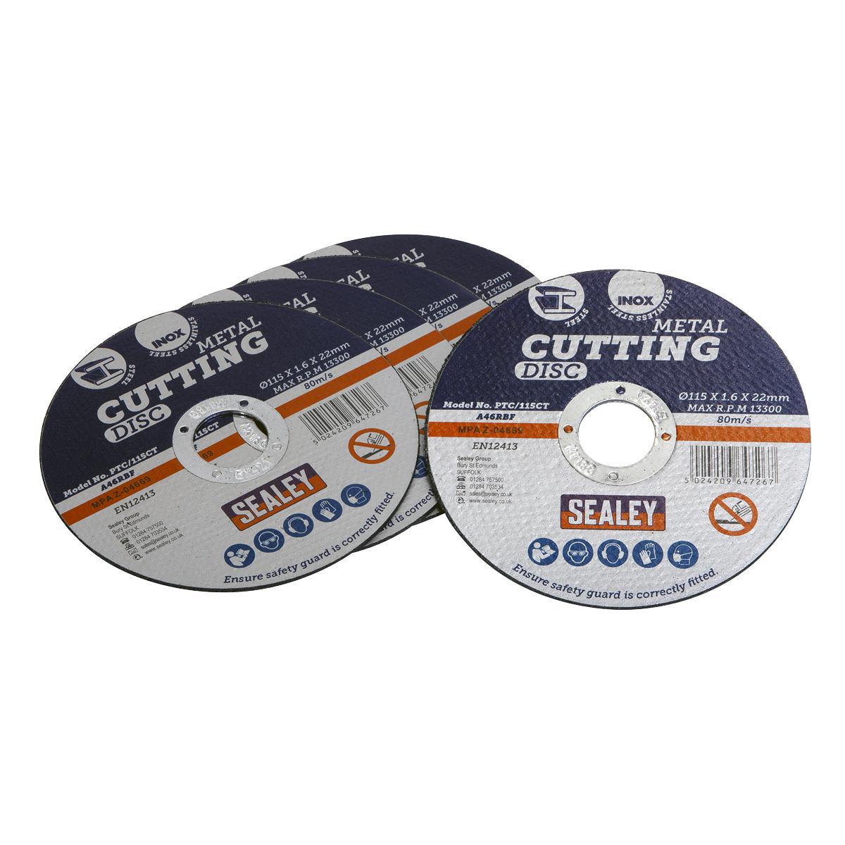 Cutting Disc 115 x 1.6mm 22mm Bore Pack of 5