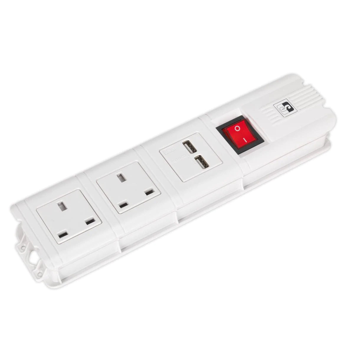 Verlängerungskabel 2,6 m 2 x 230 V + 2 x USB-Buchsen – Weiß