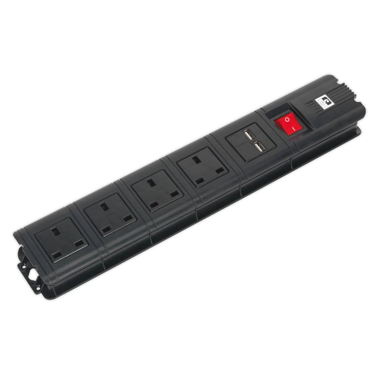 Verlängerungskabel 2,6 m 4 x 230 V + 2 x USB-Buchsen – Schwarz