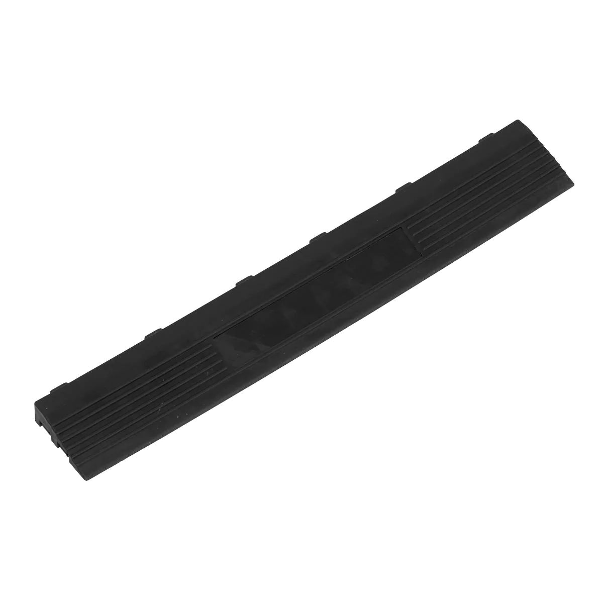 Polypropylene Floor Tile Edge 400 x 60mm Black Female - Pack of 6