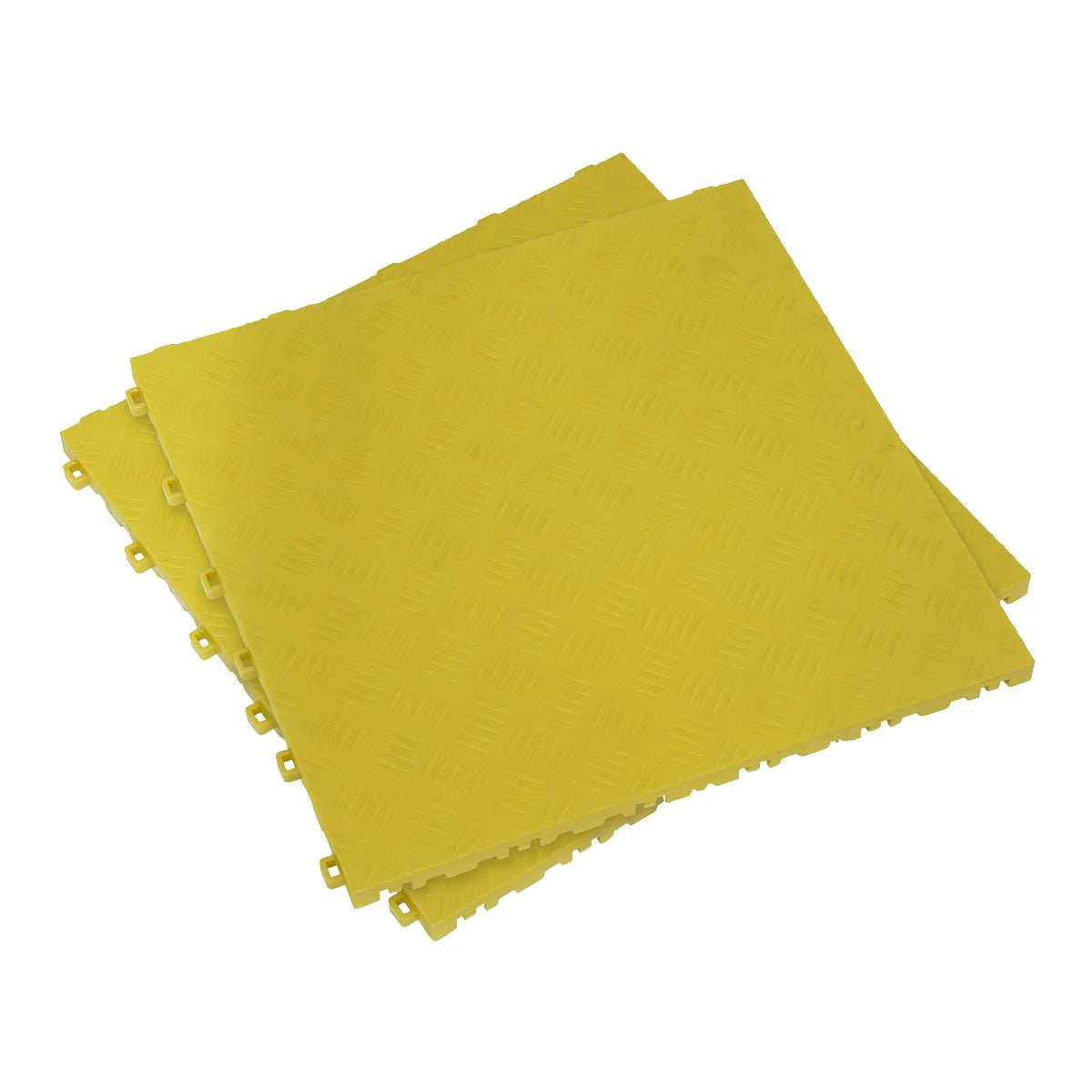 Polypropylene Floor Tile - Yellow Treadplate 400 x 400mm - Pack of 9