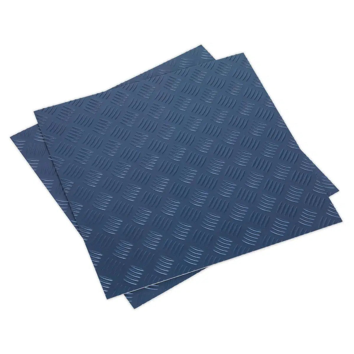 Vinyl Floor Tile with Peel & Stick Backing - Blue Treadplate Pack of 16